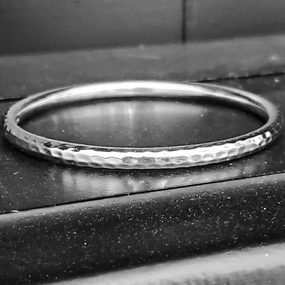 Silpada Bangle Bracelet 925 Hammered Solid Sterling Silver - Picture 11 of 16